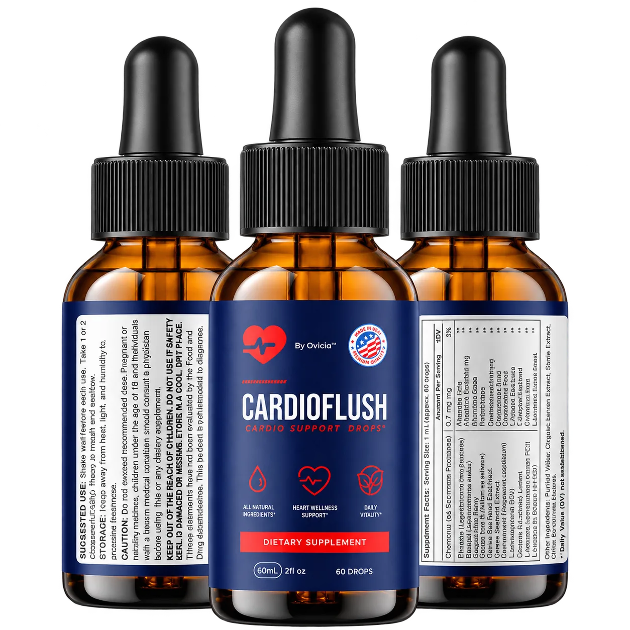 CardioFlush drops, three bottles